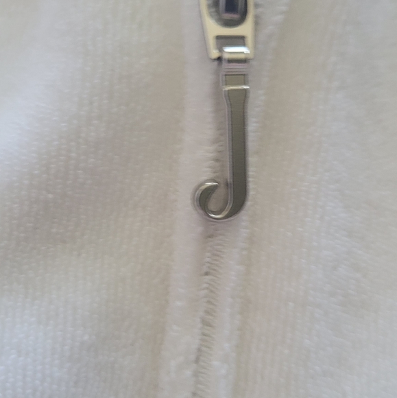 Vintage White Terry Cloth Short Sleeve Hooded Zip Up - Picture 4 of 7